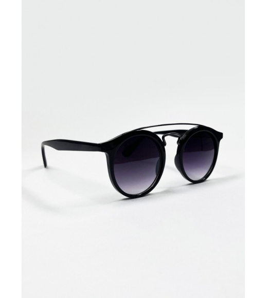 Черные круглые очки с перемычкой