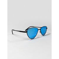 Солнцезащитные черно-голубые очки с треугольной оправой