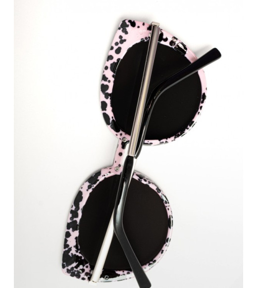 Сонцезахисні окуляри з чорно-рожевою оправою