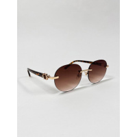 Коричневые безоправные солнцезащитные очки