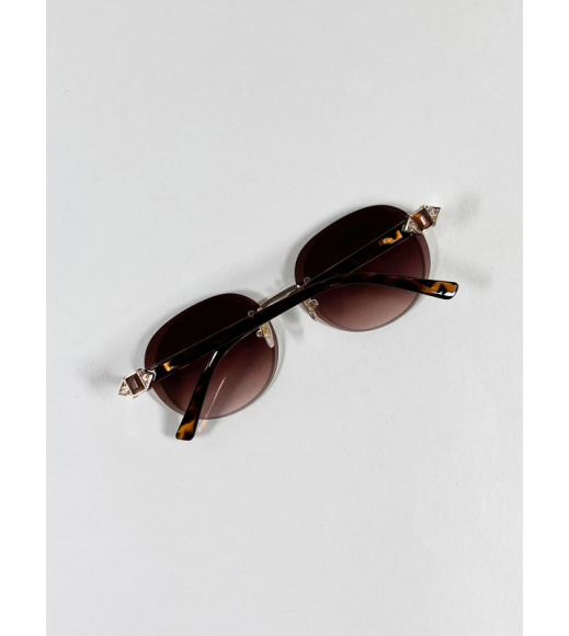 Коричневые безоправные солнцезащитные очки