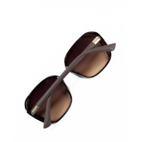 Темно-коричневі сонцезахисні окуляри з геометричною оправою