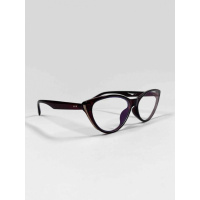 Коричневые очки кошачий гляз со светлыми линзами