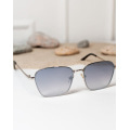 Серебряные прямоугольные солнцезащитные очки