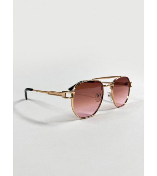 Коричневые солнцезащитные очки с перемычкой