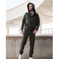 Утепленный костюм цвета хаки с короткой молнией