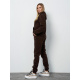 Темно-коричневый спортивный костюм из трикотажа на флисе