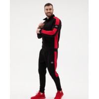Черно-красный спортивный костюм из трикотажа