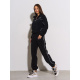 Черный флисовый костюм с эластичными манжетами