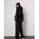 Черный свободный костюм из двустороннего велюра