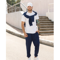 Темно-синий спортивный костюм из трикотажа