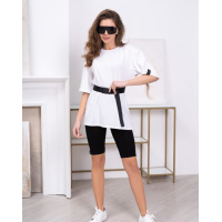 Черно-белый трикотажный костюм с велосипедками