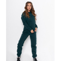 Темно-зеленый спортивный костюм из трикотажа на флисе