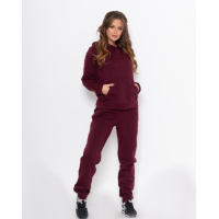 Бордовый теплый спортивный костюм из батальной серии