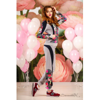 Серый женский спортивный костюм с принтом Seventeen 545.1205