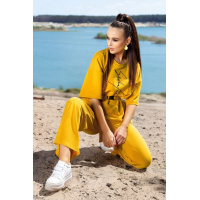 Горчичный женский спортивный костюм с штанами Seventeen 1365.4127