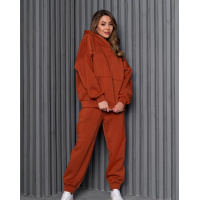 Терракотовый утепленный костюм свободного кроя