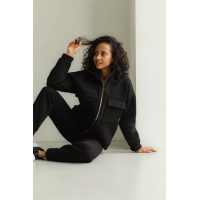 Черный женский спортивный костюм Seventeen на флисе 2101.5490