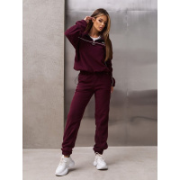 Бордовый флисовый костюм с эластичными манжетами