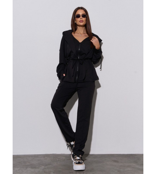 Черный трикотажный костюм на кулиске