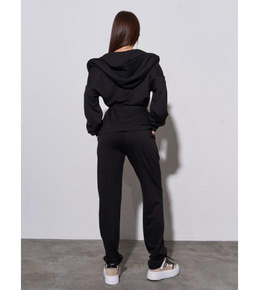 Черный трикотажный костюм на кулиске