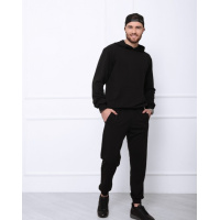 Черный спортивный костюм из трикотажа