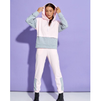 Серо-розовый трикотажный костюм с джоггерами