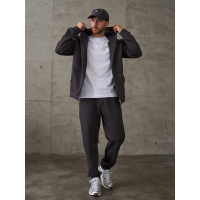 Темно-серый утепленный костюм с худи на молнии