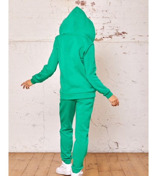 Зеленый однотонный костюм на флисе