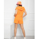 Оранжевый трикотажный костюм с капюшоном