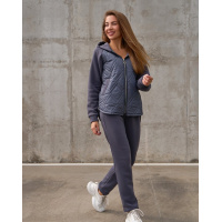 Темно-сірий костюм, що утеплює, на блискавці зі вставкою