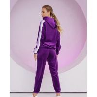 Фиолетовый велюровый костюм с лампасами