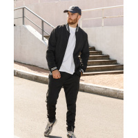 Серый утепленный костюм с бомбером