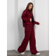 Бордовый костюм из утепленной эко-замши на велюре
