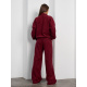 Бордовый костюм из утепленной эко-замши на велюре