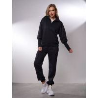 Черный хлопковый костюм с манжетами