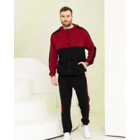 Черный трикотажный костюм на манжетах