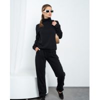 Черный ангоровый костюм с манжетами