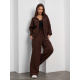 Темно-коричневый костюм из утепленной эко-замши на велюре