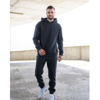 Темно-серый теплый костюм на флисе с надписями