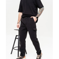 Черные утепленные брюки карго