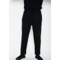 Чорні теплі прямі спортивні штани на флісі