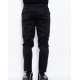 Чорні трикотажні спортивні штани з принтом