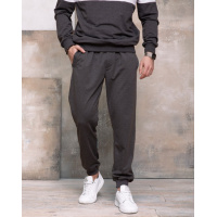 Темно-серые трикотажные спортивные штаны с манжетами