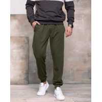 Трикотажные спортивные штаны цвета хаки с манжетами