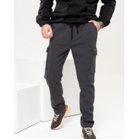 Темно-серые утепленные брюки карго