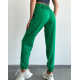 Зеленые трикотажные спортивные штаны модели джоггер