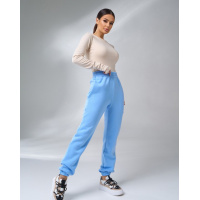 Голубые брюки-джоггеры на флисе