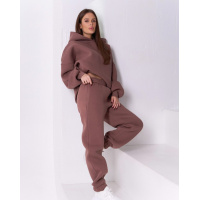 Штаны джоггеры коричневого цвета на флисе