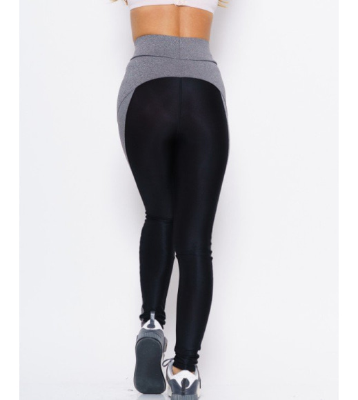 Черно-серые спортивные штаны для фитнеса